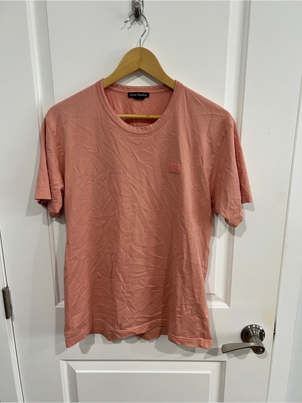 Acne Studios Nash Face T-Shirt Salmon Pink - sz M